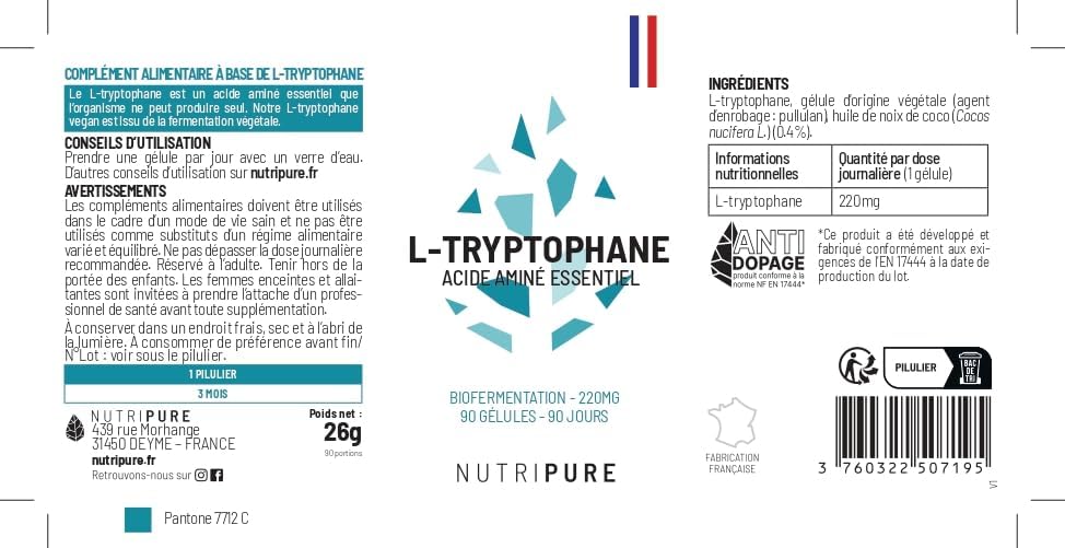 L-Tryptophane 90 caps Nutripure